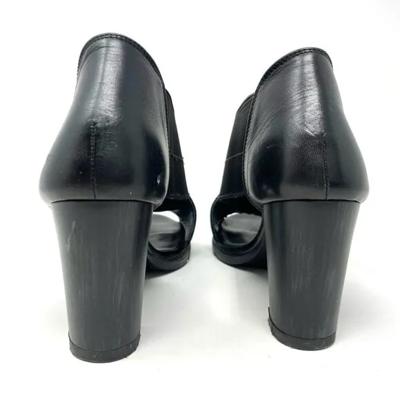 * Hispanitas Black Tabarca Elasticated Criss Cross Heeled Sandals Size 40