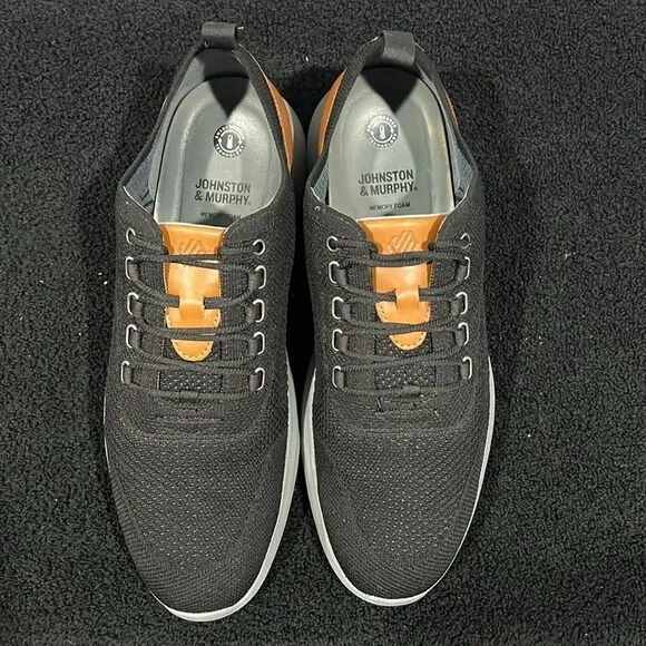 🔥🔥 Johnston &amp; Murphy Amherst Knit U-Throat Casual Sneaker Men Sz 10.5 - PERFEC
