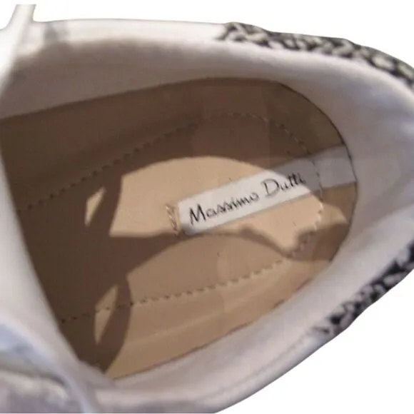 🔥 Massimo Dutti Contrasting Leather Suede Sneakers Shoes Size 40 EU 9 US