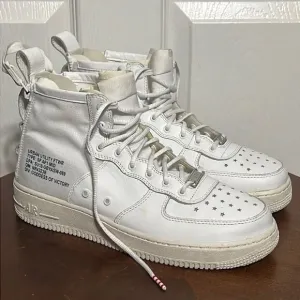 🔥 NIKE SF AIR FORCE 1 MID Sneakers - Leather/Canvas White “RARE- Big Kids Sz 7Y