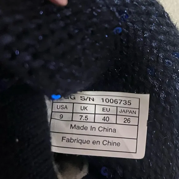 - UGG Australia Nyla  Navy Blue Suede Sparkle Knit Boots Women’s Size 9
