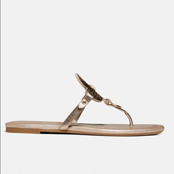 10 COACH JULIA SANDALS metallic gold or champagne Bnib
