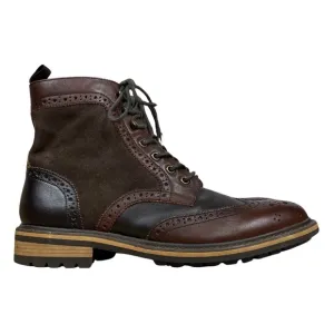 1901 Aberdeen Wingtip Ankle Boots Lug Soles Leather Lace up Mess Brown