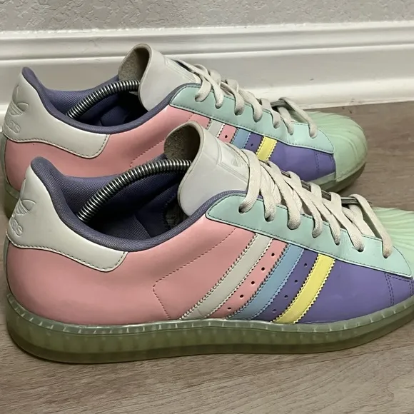 2008 Adidas Superstar 1 Clear Patent Leather Pastel 'Easter' Shoes Men's Size 12