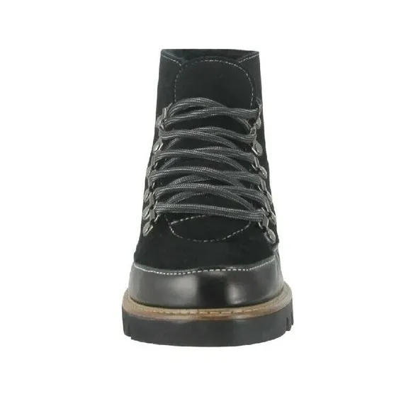 $250 RON WHITE Nadean Onyx Suede Ankle Boots Womens SZ 6/36.5 Black NEW