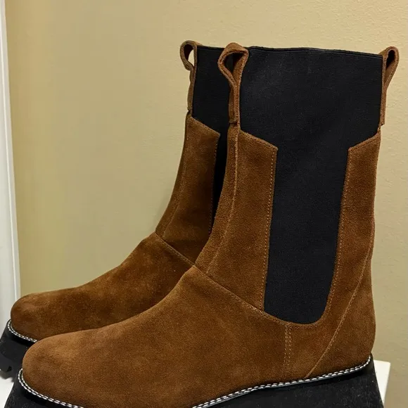 3.1 Phillip Lim Kate Lug Sole Suede Mid Calf Boot