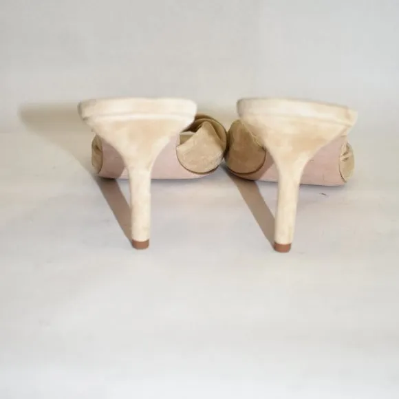 $330 VERONICA BEARD MELLI MULE SLIDE SUEDE SANDAL SAND NUDE 9 (DA7)