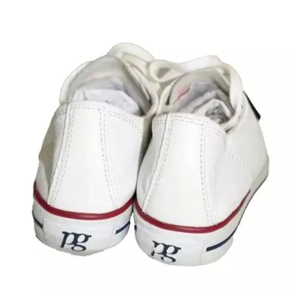 $400 PAUL GREEN Carly Low Top Sneaker leather LACE-UP WHITE SHOES 8 (TE3)