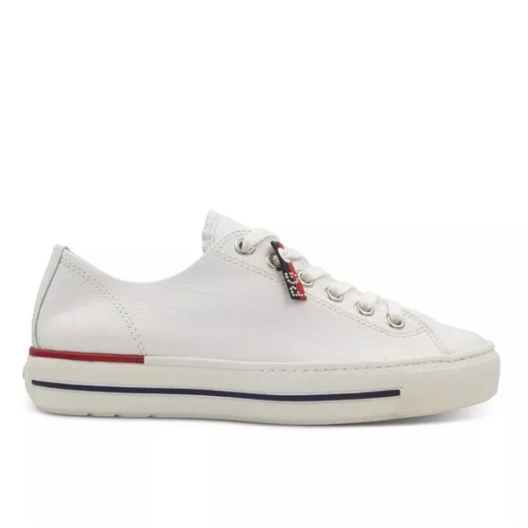 $400 PAUL GREEN Carly Low Top Sneaker leather LACE-UP WHITE SHOES 8 (TE3)