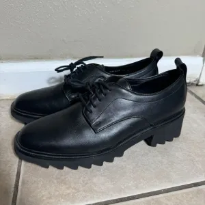 $450 Aquatalia Shana Women's 11 Calf Leather Weatherproof Oxfords Black Shoes