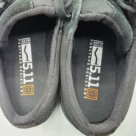 5.11 Tactical Norris Low Mens Size 11 Triple Black Sneaker Shoes Vibram WorkWear