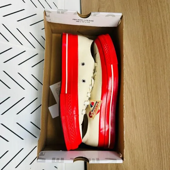 ❤️6 Converse Chuck 70 OX Comme Des Garçons Women Shoes Heart Beige Red A01796C❤️