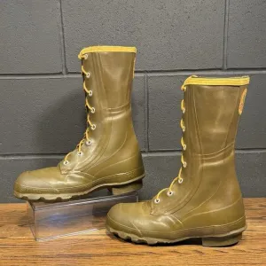 80s Vintage Lacrosse Green Rubber Duck Chore Rain Boots Men’s 8 Made In USA