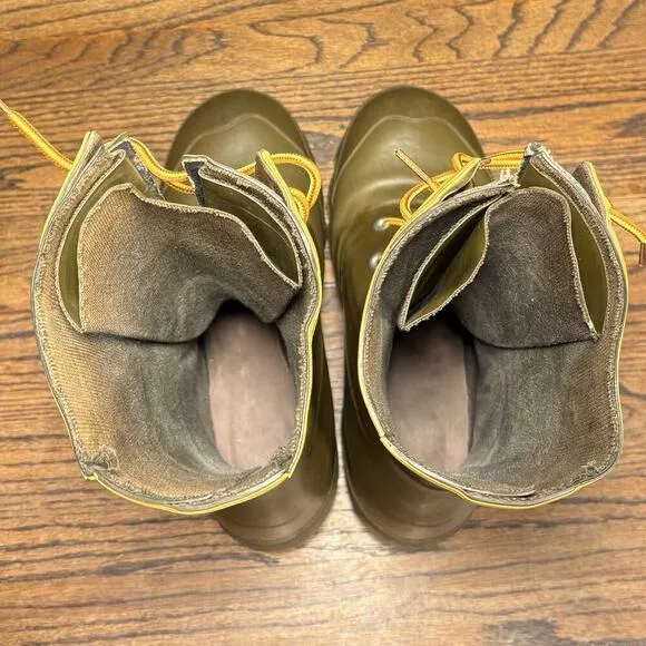 80s Vintage Lacrosse Green Rubber Duck Chore Rain Boots Men’s 8 Made In USA
