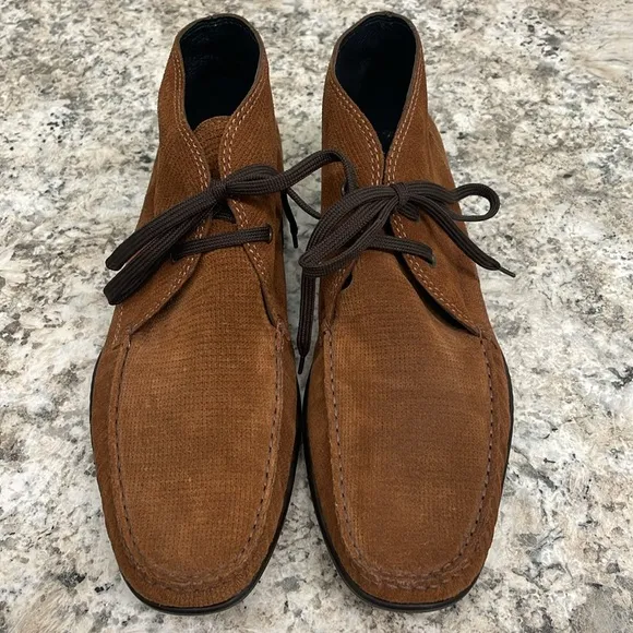 A. Testeroni Mens Suede Chunkha Boots Shoes Size 9