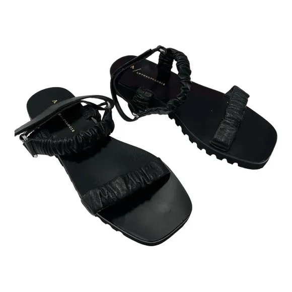 A/Antropologie Fiona Sport SandalsAnthropologie Black Leather size 38 US 7