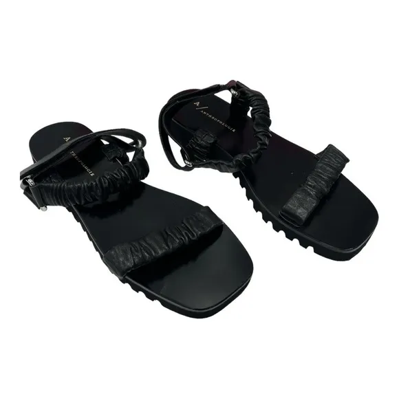 A/Antropologie Fiona Sport SandalsAnthropologie Black Leather size 38 US 7