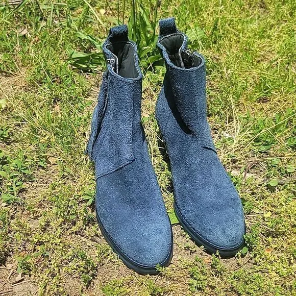 Acne Women's Pistol Blue Suede Ankle Boots