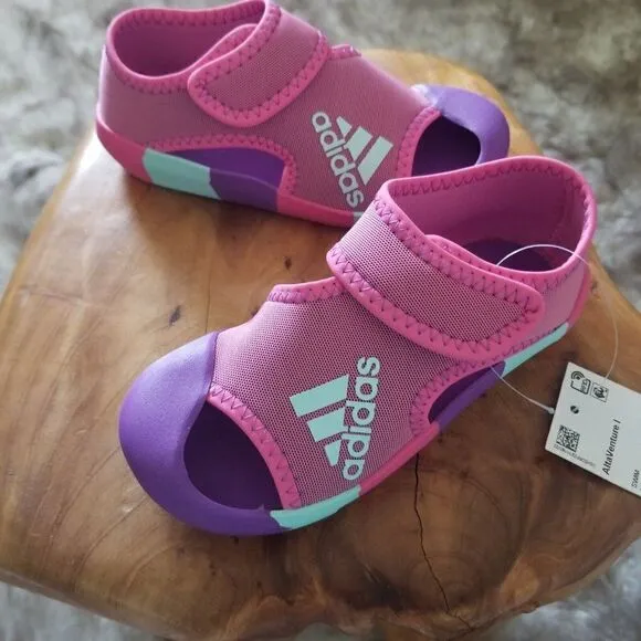 ADIDAS AltaVenture I Toddler Girls Swim Ready Sandals in Pink/Purple/Mint NEW