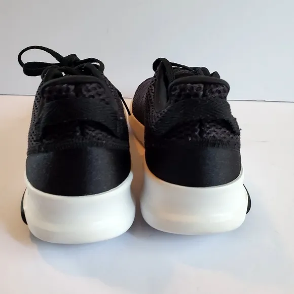 Adidas Black and White Sneakers with Breathable Mesh Cloudfoam Size 6