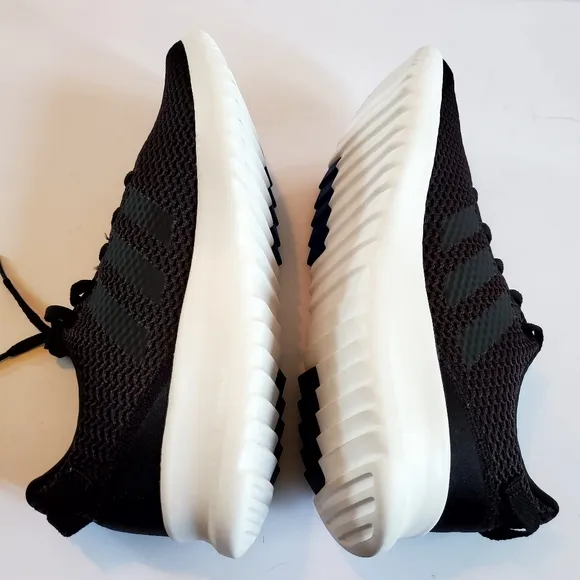 Adidas Black and White Sneakers with Breathable Mesh Cloudfoam Size 6