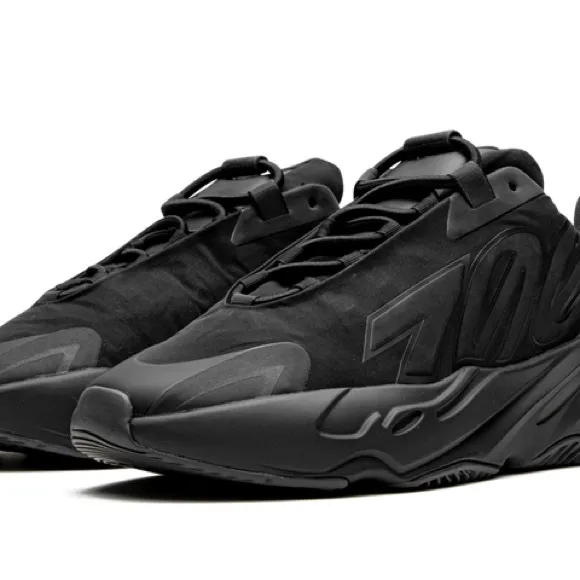 Adidas Black Streamlined Sneakers with Mesh and Synthetic Upper