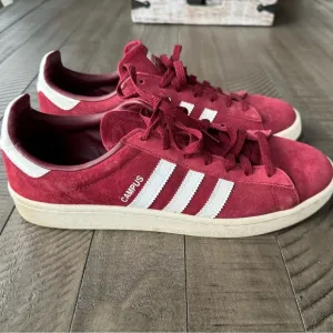 Adidas Campus Burgundy/Maroon &amp; White Casual Sneakers Men’s Size 10.5