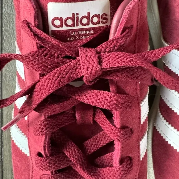 Adidas Campus Burgundy/Maroon &amp; White Casual Sneakers Men’s Size 10.5