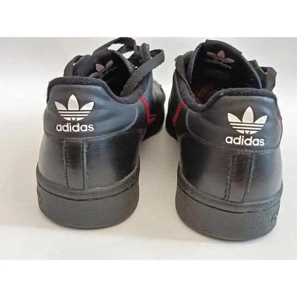 Adidas Continental 80 Shoes Men's Size 12 Black Leather Low Top