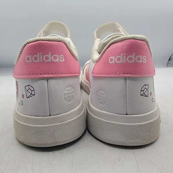 Adidas Grand Court Minnie Girls 2.5 White Pink Sneaker Shoe Casual School GY6629