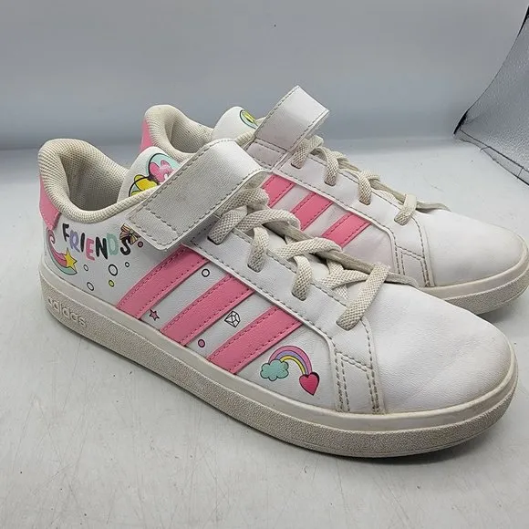 Adidas Grand Court Minnie Girls 2.5 White Pink Sneaker Shoe Casual School GY6629