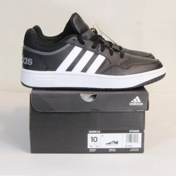 Adidas Hoops 3.0 Black White Low Top Shoe NWT
