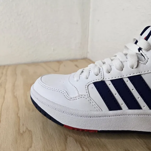 Adidas Kids HOOPS 3.0 MID Cloud White/Victory Blue  GZ9647 Basketball Shoes.