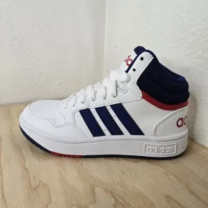 Adidas Kids HOOPS 3.0 MID Cloud White/Victory Blue  GZ9647 Basketball Shoes.
