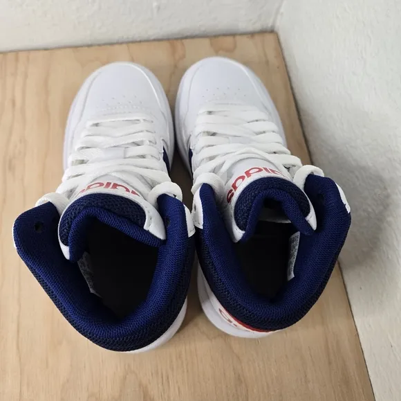 Adidas Kids HOOPS 3.0 MID Cloud White/Victory Blue  GZ9647 Basketball Shoes.