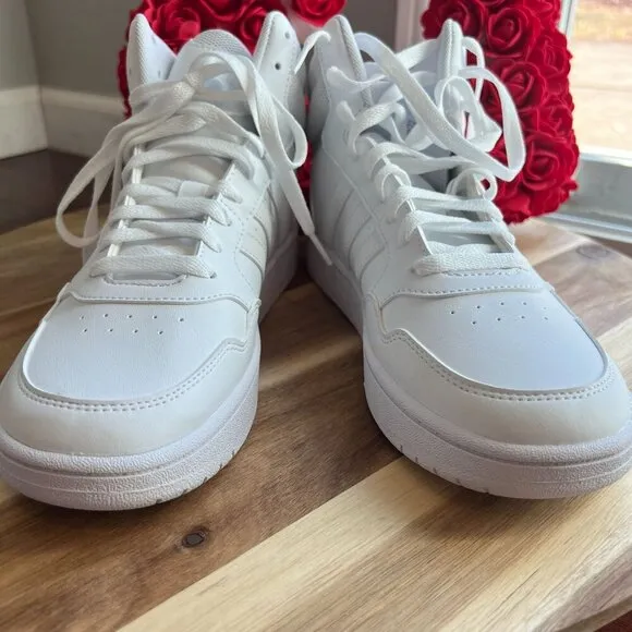 Adidas Kids Hoops Mid 3.0 Big Kid Boy's Shoes Sz 6 White Gray GW0401