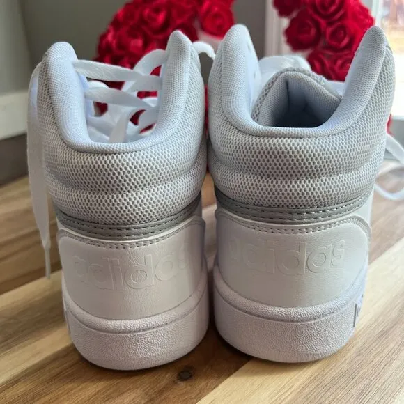 Adidas Kids Hoops Mid 3.0 Big Kid Boy's Shoes Sz 6 White Gray GW0401