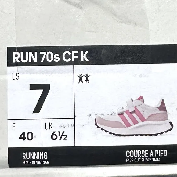 Adidas Kids Run 70s Shoes - Pink and White