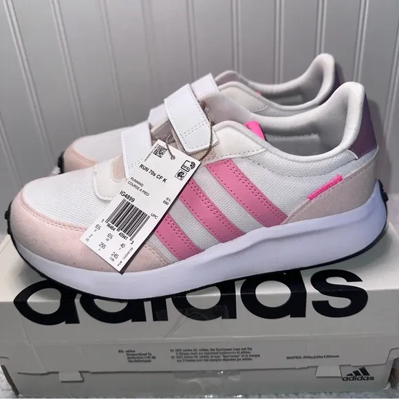 Adidas Kids Run 70s Shoes - Pink and White