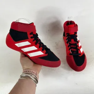 Adidas Mat Hog 2.0 Sneaker Men's 5.5 Red Leather Mesh Wrestling Shoes FZ5392