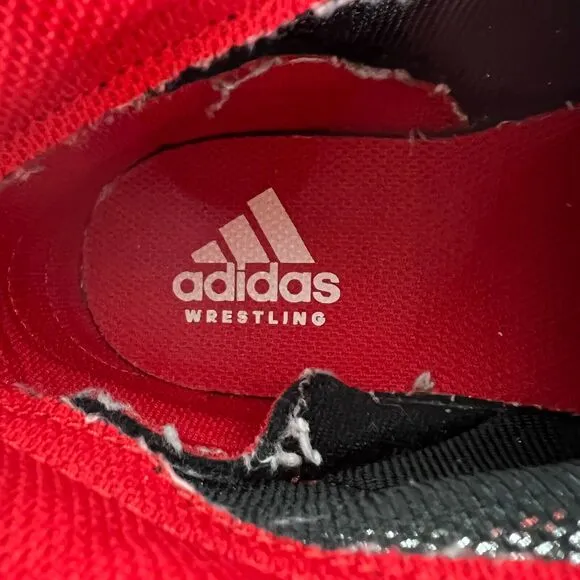 Adidas Mat Hog 2.0 Sneaker Men's 5.5 Red Leather Mesh Wrestling Shoes FZ5392