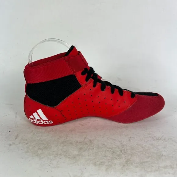 Adidas Mat Hog 2.0 Sneaker Men's 5.5 Red Leather Mesh Wrestling Shoes FZ5392