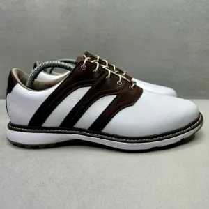 adidas MC-Z Traxion Mens Golf Shoes White Leather Spikeless Lace-Up NEW