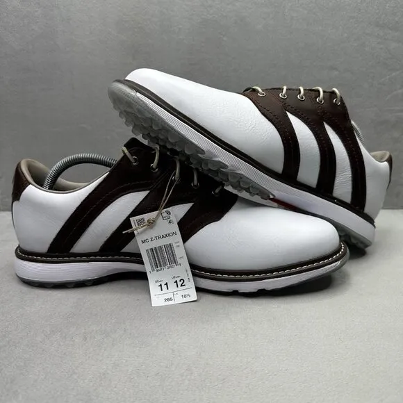 adidas MC-Z Traxion Mens Golf Shoes White Leather Spikeless Lace-Up NEW