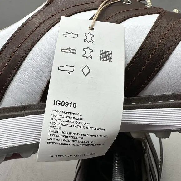 adidas MC-Z Traxion Mens Golf Shoes White Leather Spikeless Lace-Up NEW