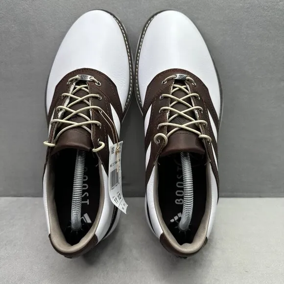 adidas MC-Z Traxion Mens Golf Shoes White Leather Spikeless Lace-Up NEW