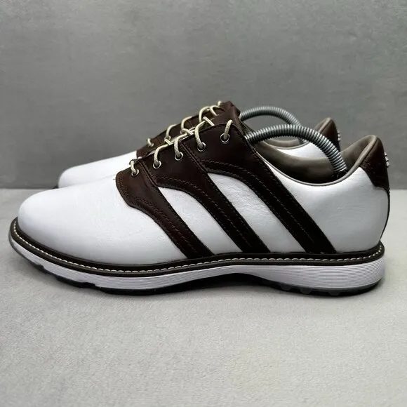 adidas MC-Z Traxion Mens Golf Shoes White Leather Spikeless Lace-Up NEW