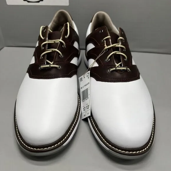 Adidas MC Z-Traxion White/Brown Golf Men's Shoes IG0910 Size 12 NEW