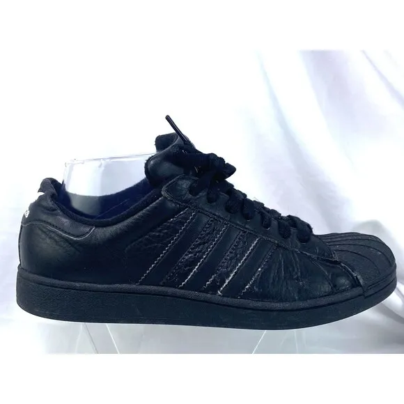 Adidas Men's 6 Shoes Originals SuperStars 2006 Blackout Leather Sneakers 698001