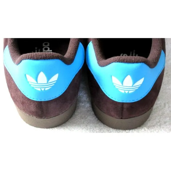 Adidas Men's Gazelle Shadow Brown Sky Rush Blue Sneakers Sizes NIB JH5392
